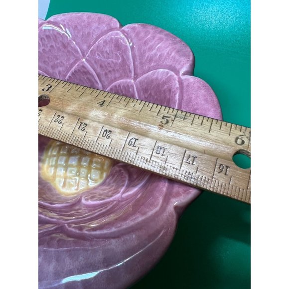 TIC Pottery Flowers Pink USA Bowls Vase Dip Snack Ceramic Set of 2 6" - Picture 7 of 9